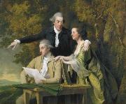 Portrait of Rev D'Ewes Coke, his wife Hannah and Daniel Parker Coke Joseph Wright